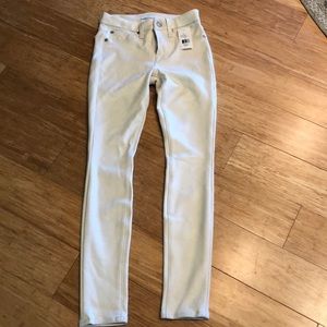 7 cream snake skin stretch jeans